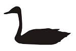 Swan Silhouette v2 Decal Sticker